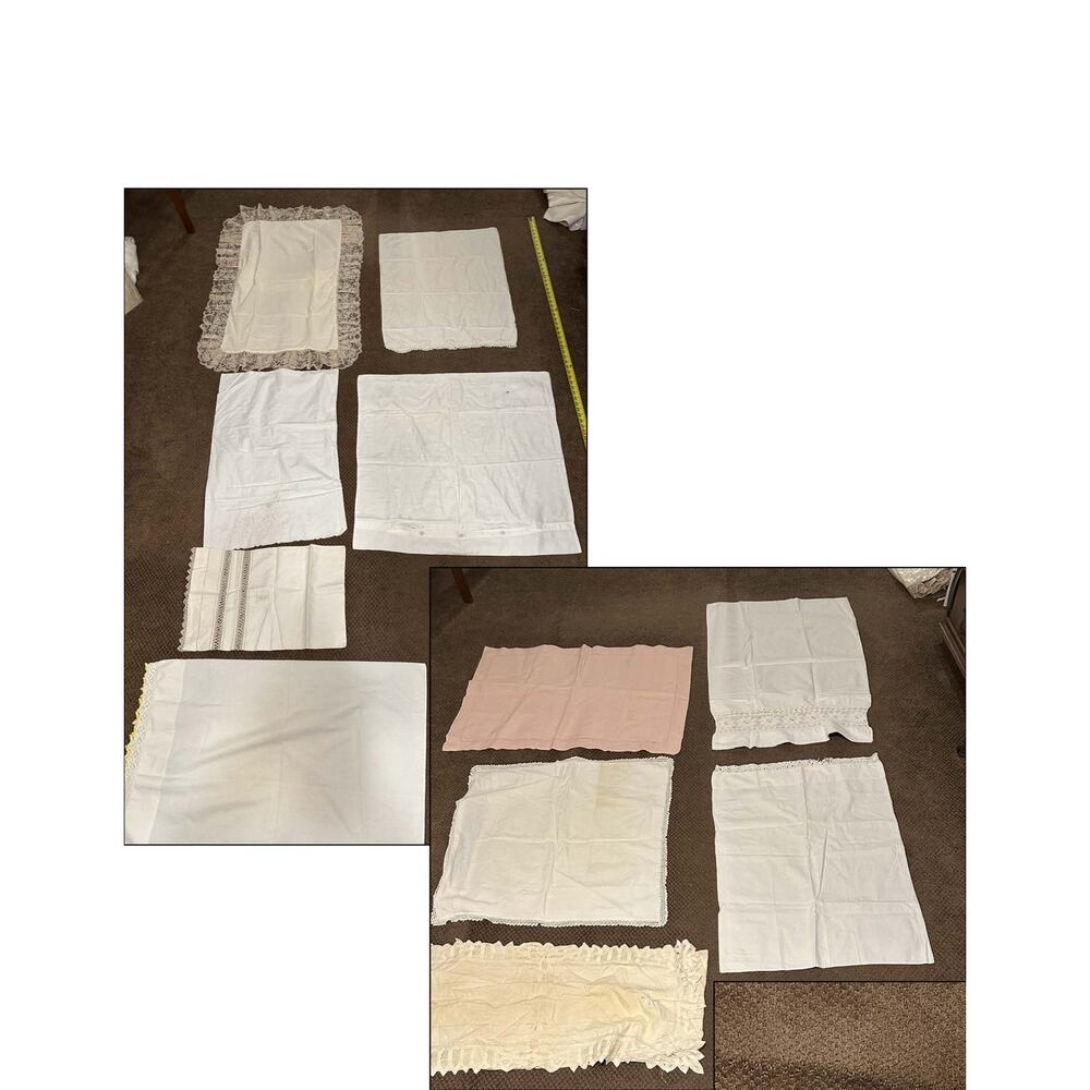 Vintage Pillow Cases Lot of 11 Pieces.
